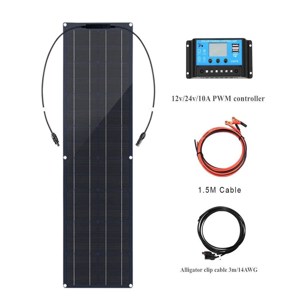 WUZECK Flexible Solar Panel kit 50 Watt  PV Module 100 Watt 12V 24V