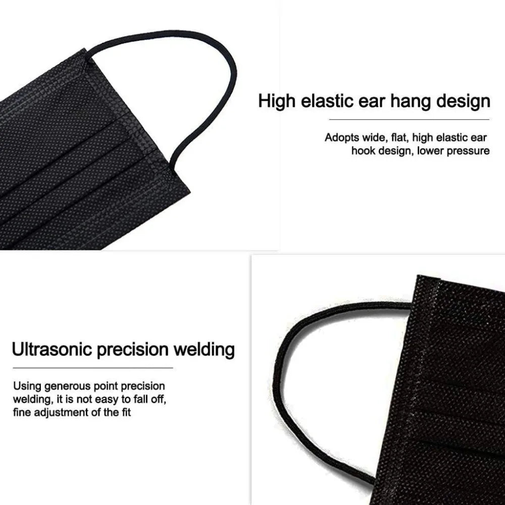 10-600pcs mask Disposable black face masks