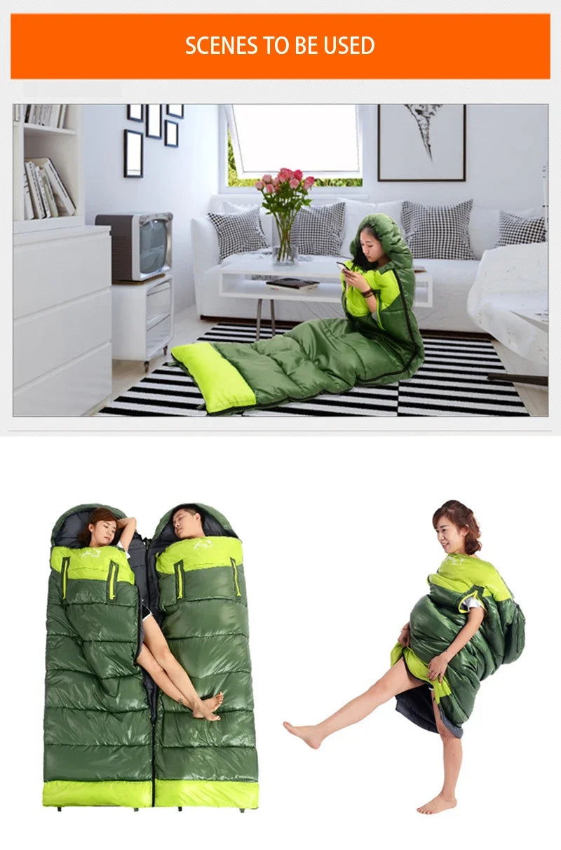 Camping Sleeping Bag Ultralight Waterproof 4 Season Warm Envelope Backpacking Sleeping Bag for Adults Outdoor Traveling Hiking