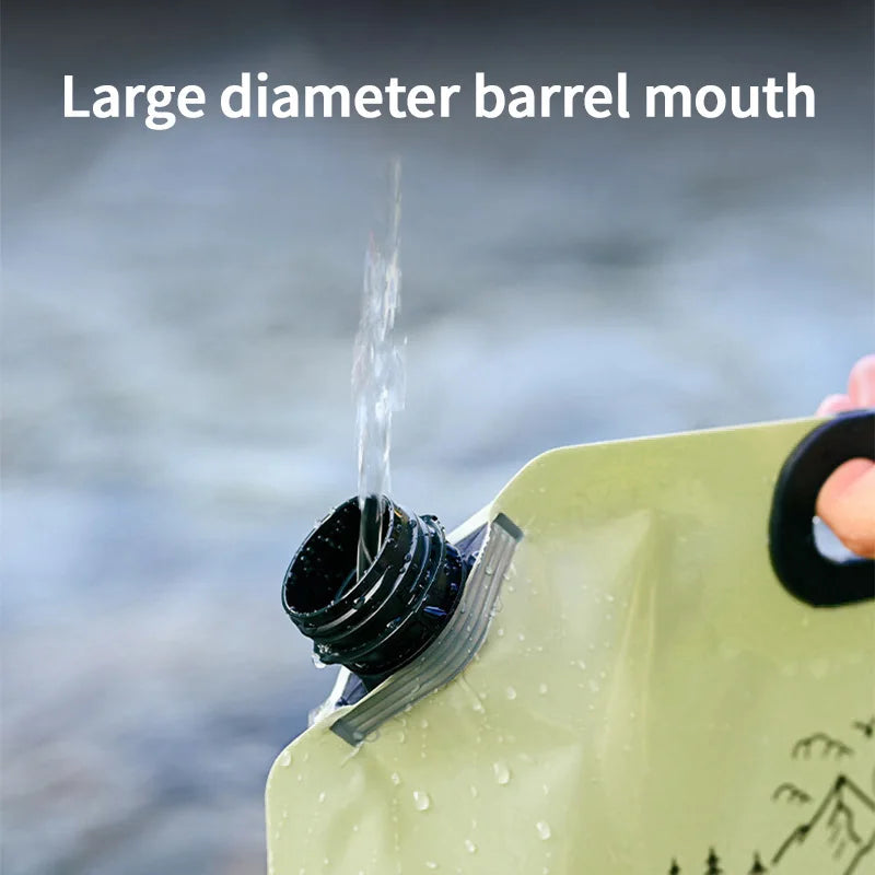 Camping Water Bag Outdoor Hiking Folding Water Bucket Bag Tank with Faucet Tap 8L Large Capacity Water Container Camping Supplie