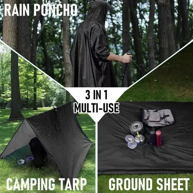 Outdoor Multi-function Tactical Poncho Cloak Camping Raincoat