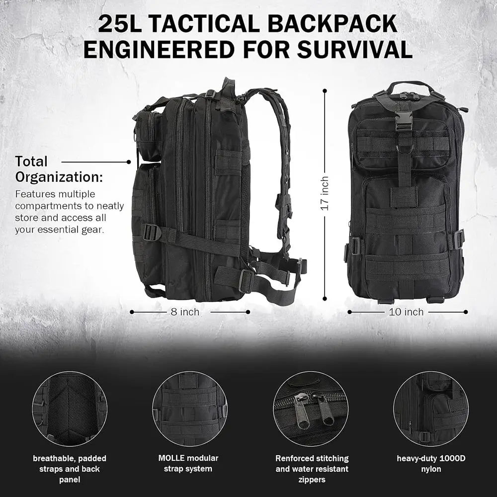 Ultimate 258-Piece Survival Kit: Water Filter, Tent, LED Lantern, First Aid, Backpack