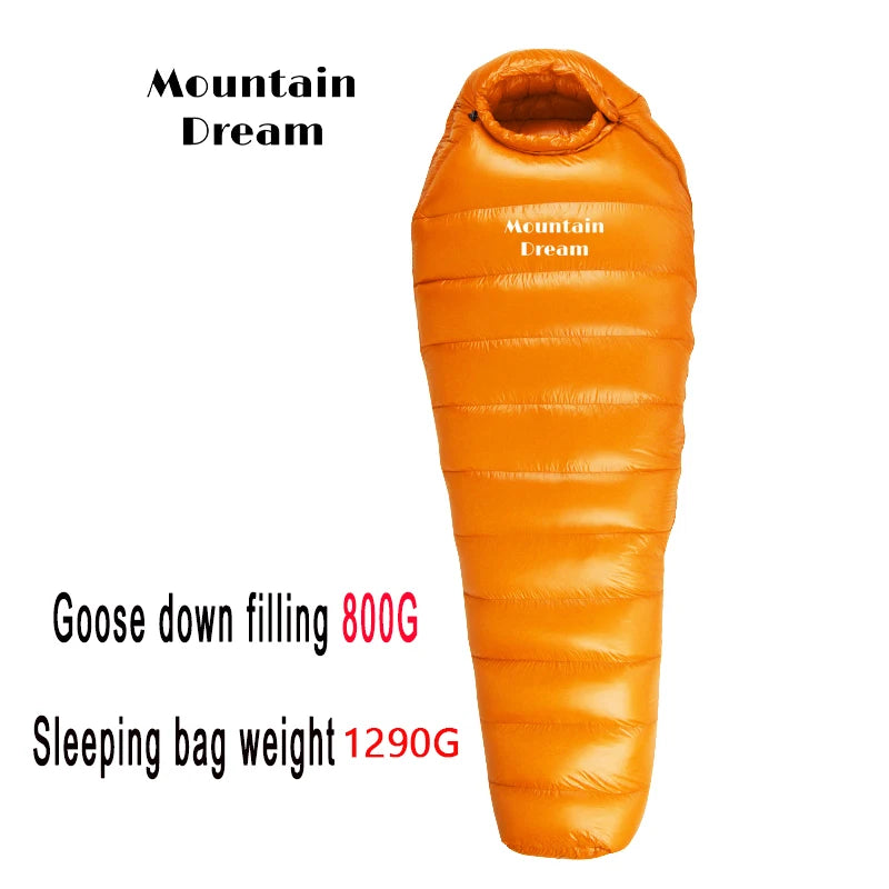 Adult Winter down Sleeping Bag Mummy Style Warm White Goose down for Comfortable Temperature Scale -10℃~-20℃ Nylon Fabric