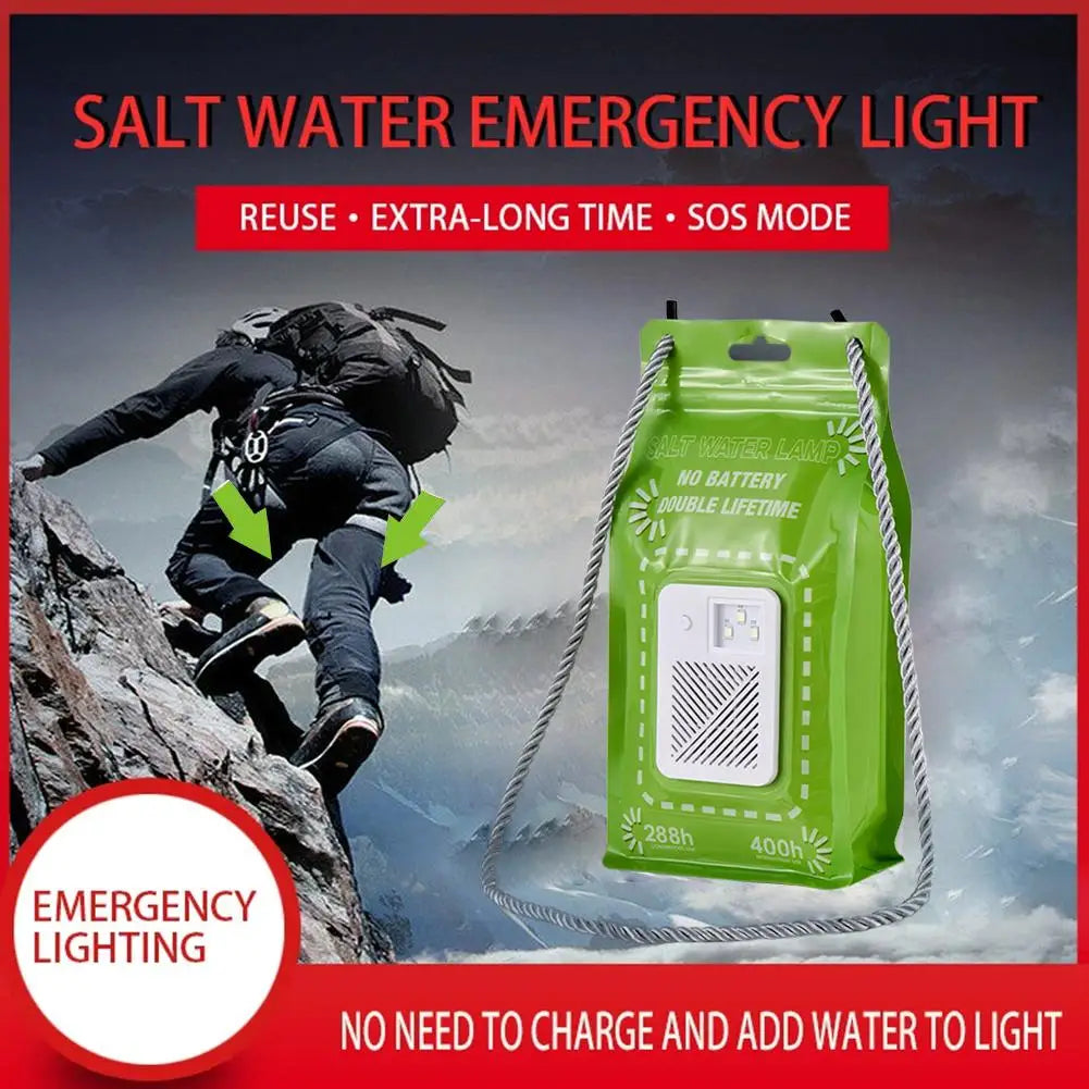 1/2pcs Salt Water Lamp No Batteries 2 Light Modes 400 Hours Water Lamp Light Bag Camping Essentials 3 LED 50 Lumen Reusable
