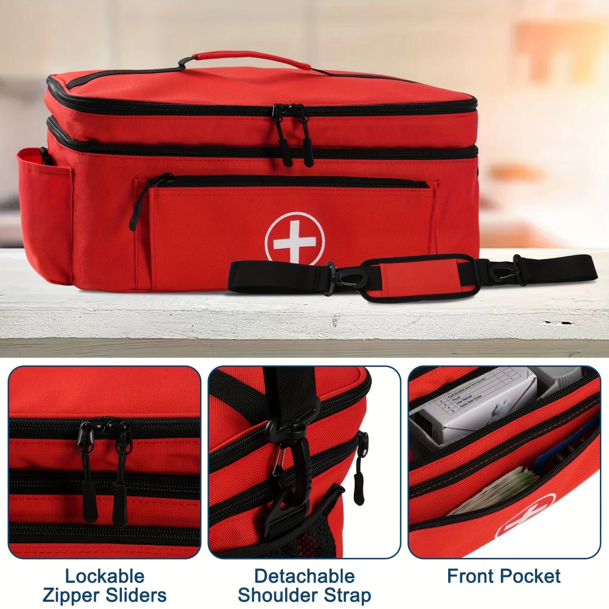 Large capacity travel medicine storage bag,