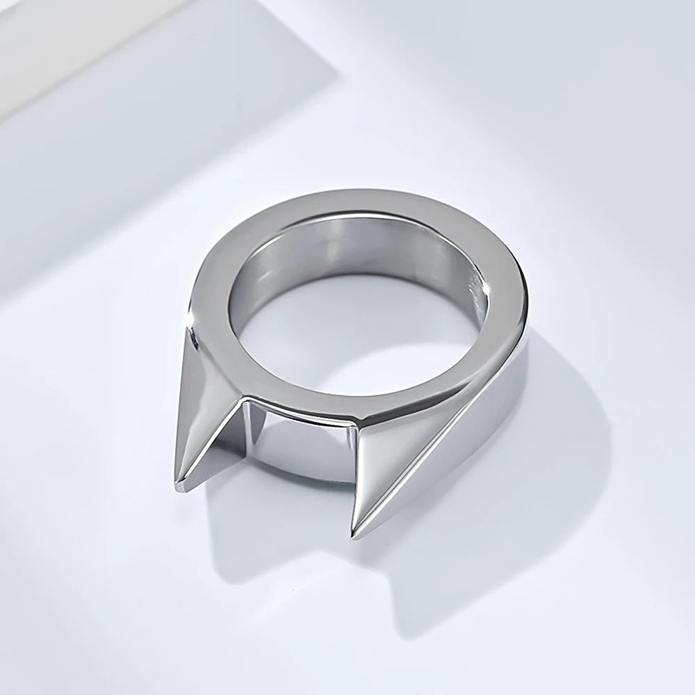 Creativity Fashion 316L Stainless Steel Cat Ears Ring for Men & Women