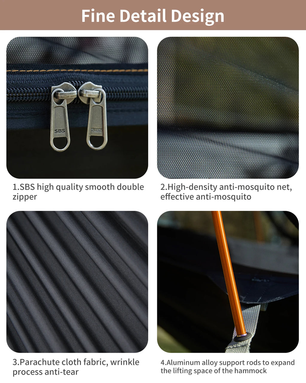 Outdoor Large Hammock with Mosquito Net 2 Person