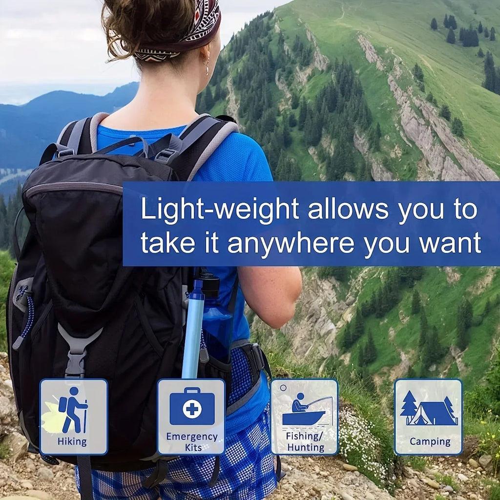 Portable Water Purifier Survival Straw - Clean Drinking Water Anywhere