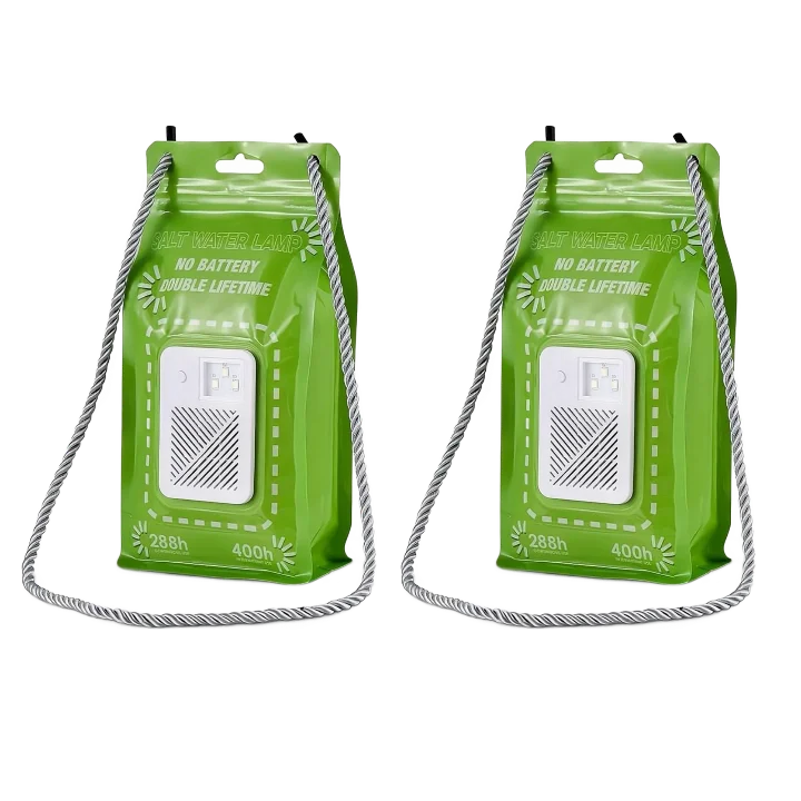 1/2pcs Salt Water Lamp No Batteries 2 Light Modes 400 Hours Water Lamp Light Bag Camping Essentials 3 LED 50 Lumen Reusable