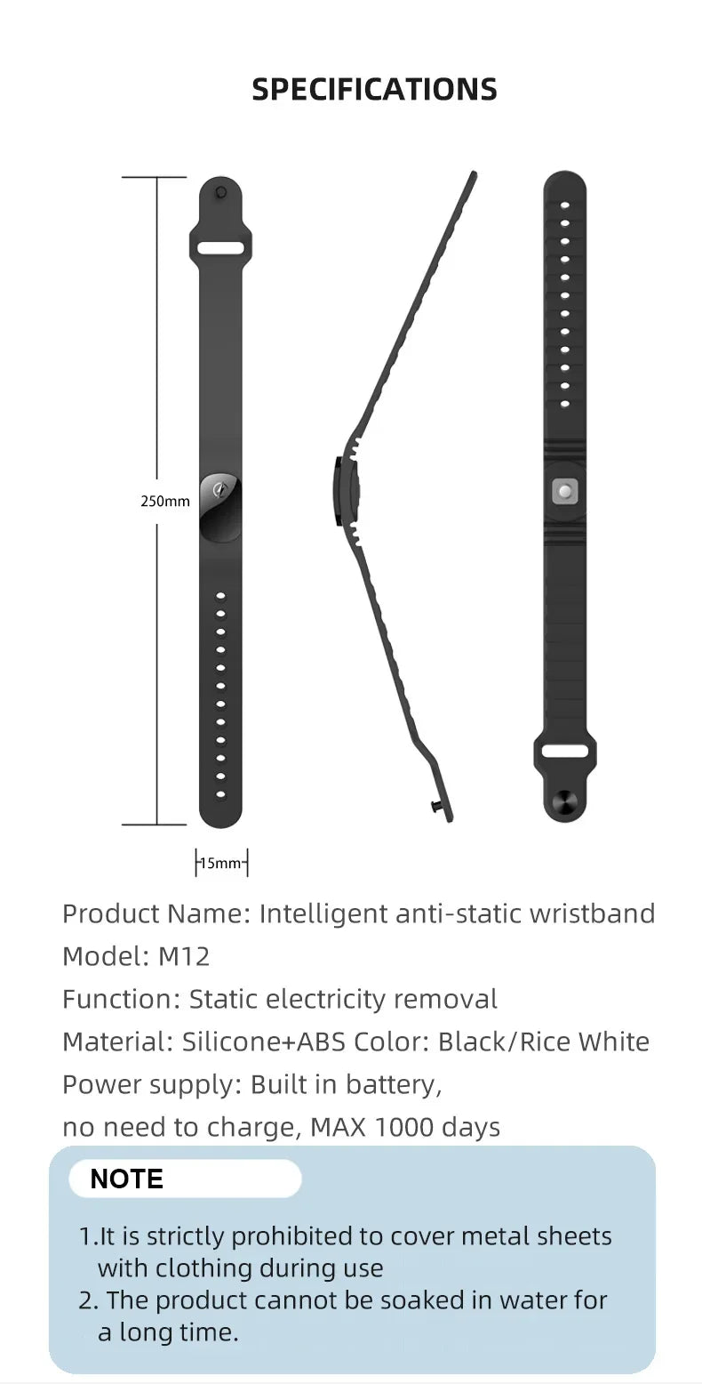 Winter Anti-Static Silicone Bracelets Wristband Static Eliminator Body Eliminates Static