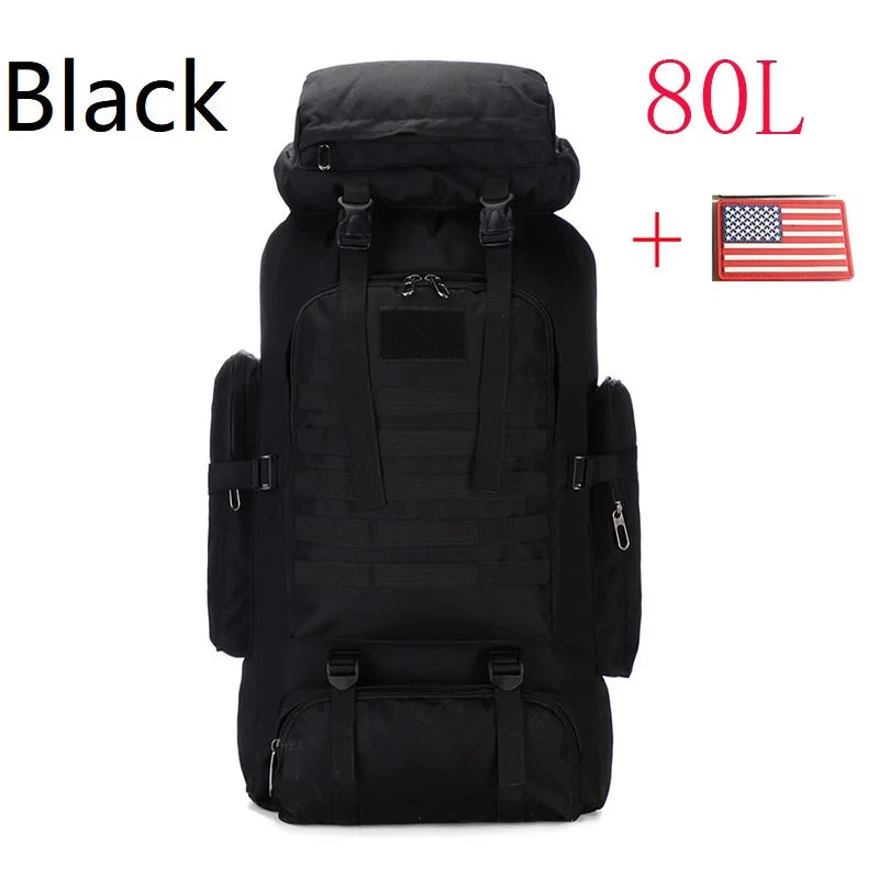 80L/100L  Mountaineering Bag Climb Bag Tactical Large Backpack Outdoors