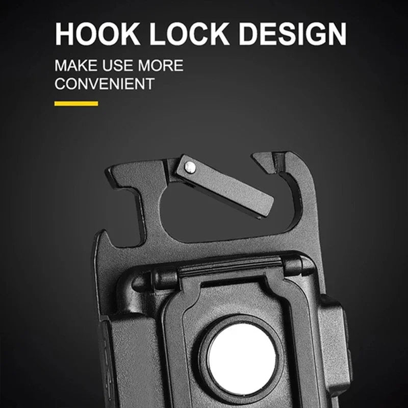 Mini Portable Keychain LED Flashlight USB Rechargeable Multifunctional Camping Lantern with COB Pocket Clip Bright Work Light 1-10Pcs