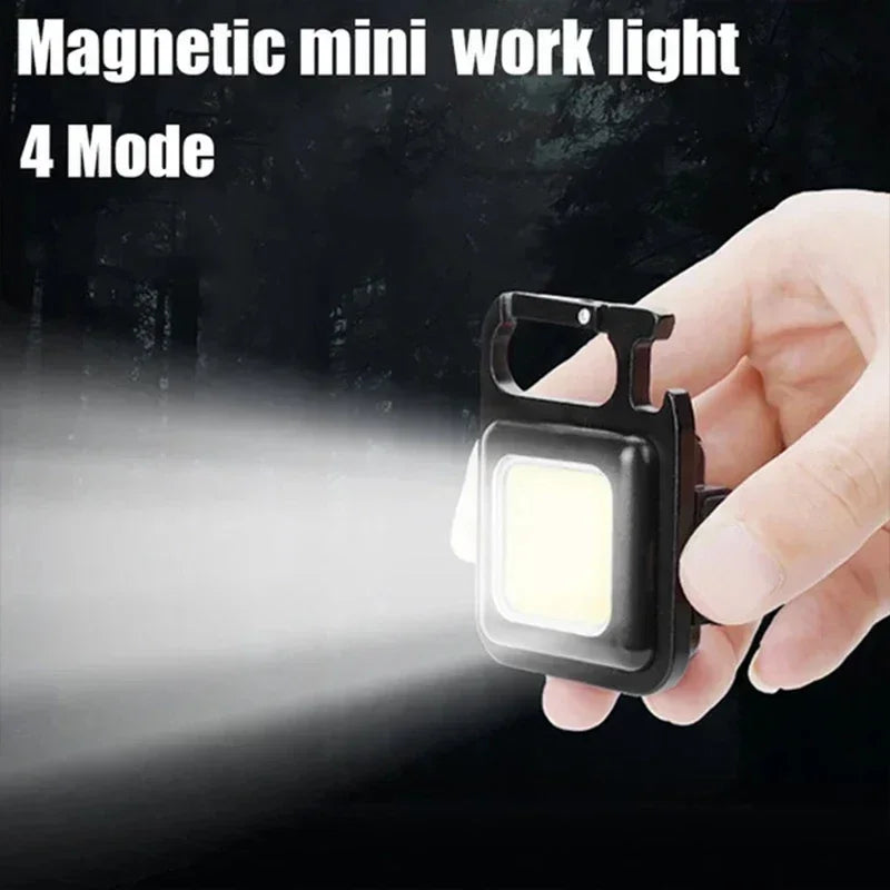 Mini Portable Keychain LED Flashlight USB Rechargeable Multifunctional Camping Lantern with COB Pocket Clip Bright Work Light 1-10Pcs