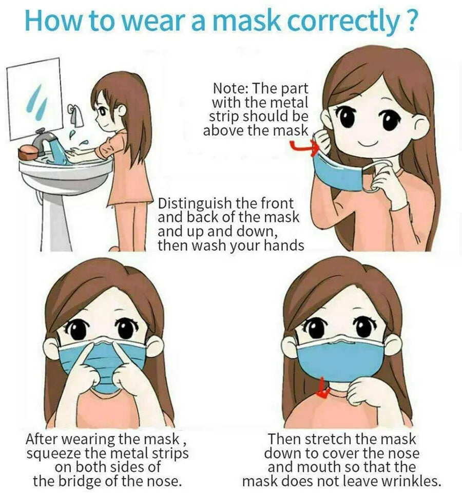10-600pcs mask Disposable black face masks