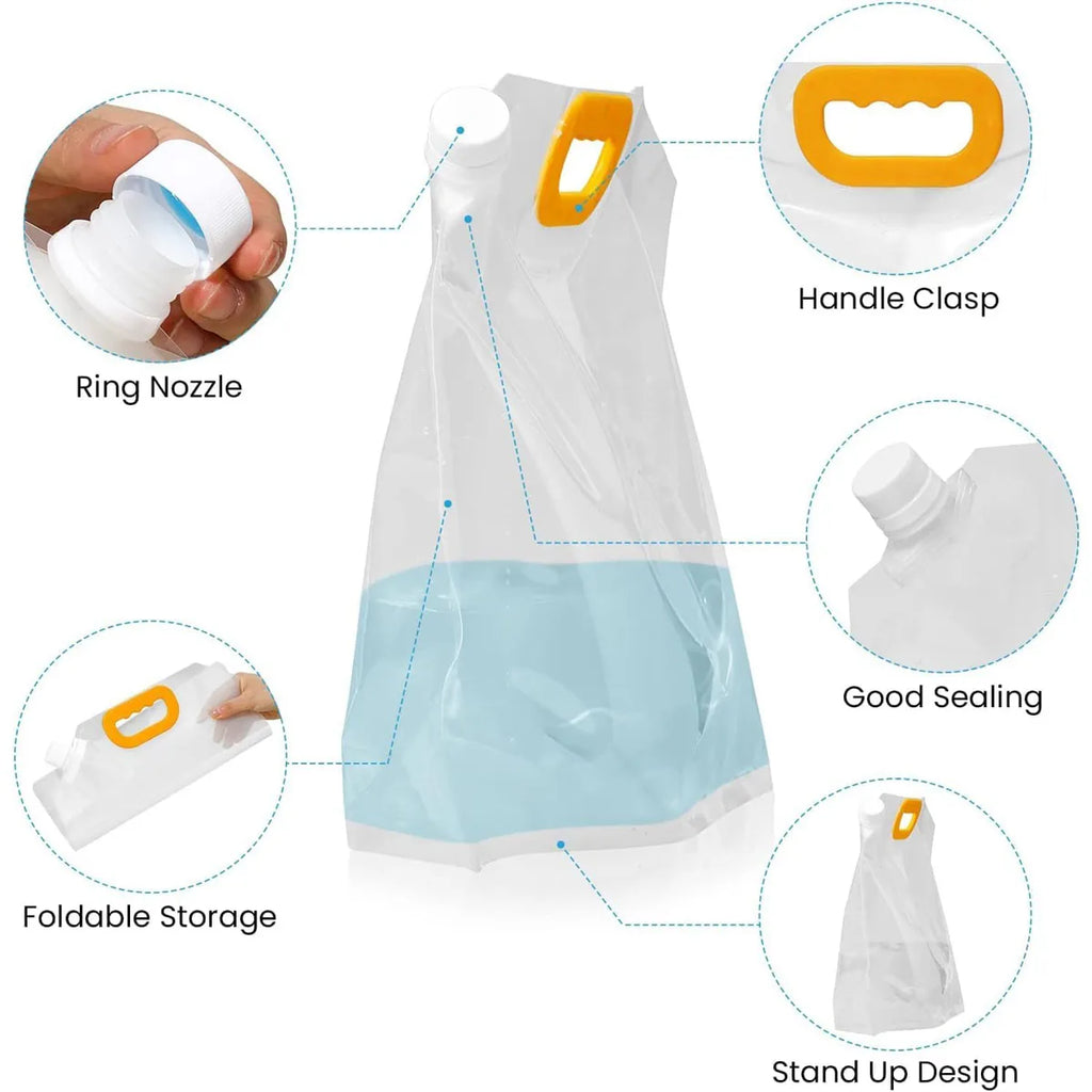 5L Portable Water Bag Folding Bucket Storage Water Container Jug