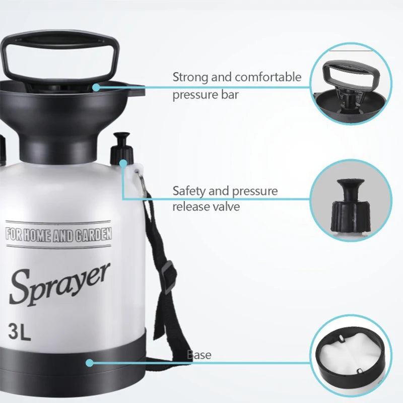 1PCS Portable Manual Camping Shower 3/5/8L Multi-functional Pump for Pet Bath Car Wash Outdoor Shower Tool with 3m Hose