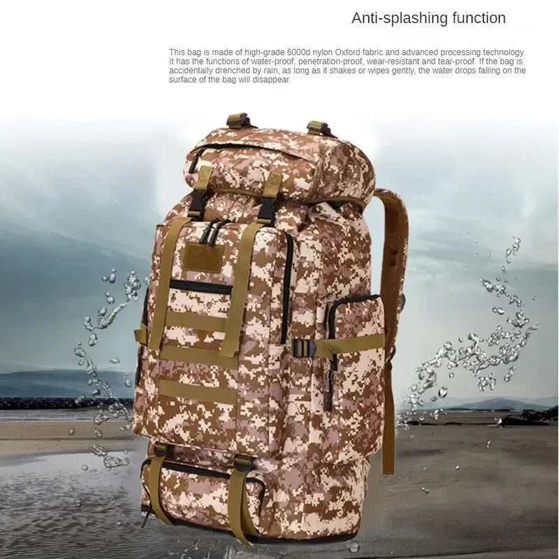 80L/100L  Mountaineering Bag Climb Bag Tactical Large Backpack Outdoors