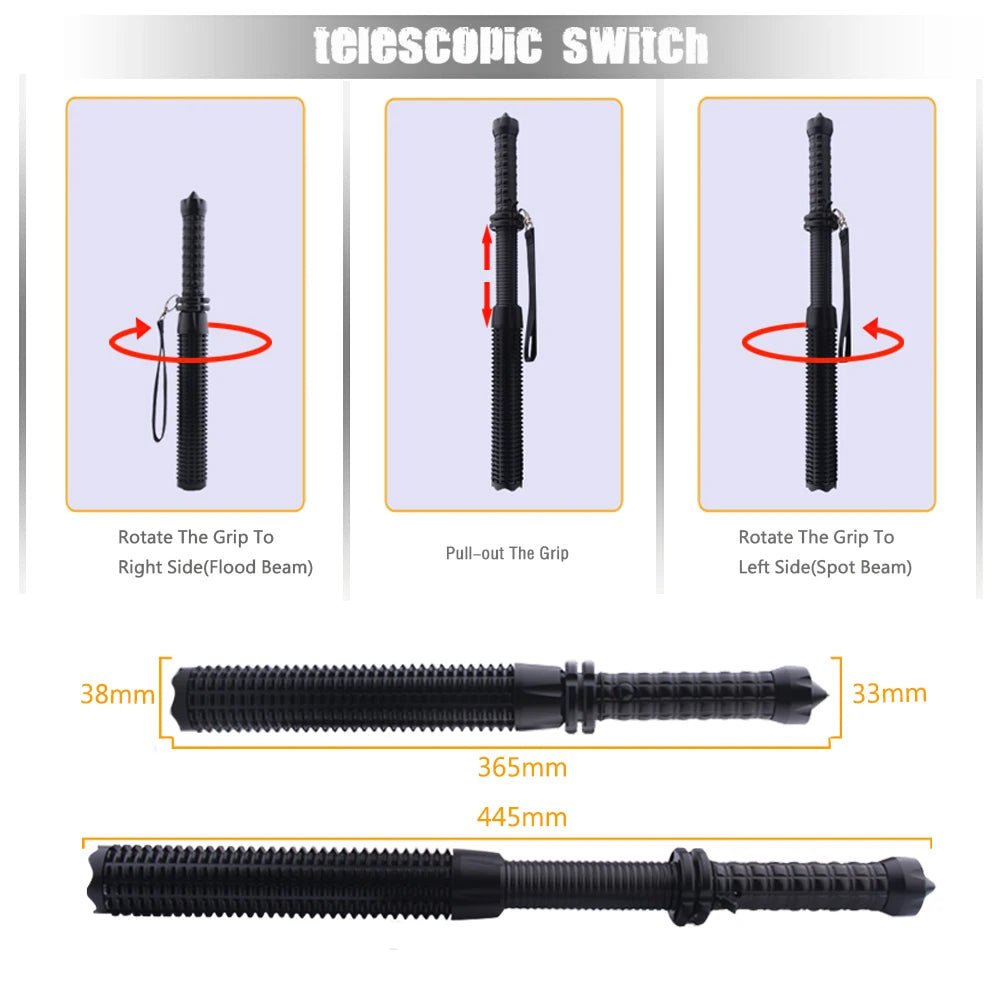 Baseball Bat LED Flashlight AluminumAlloy