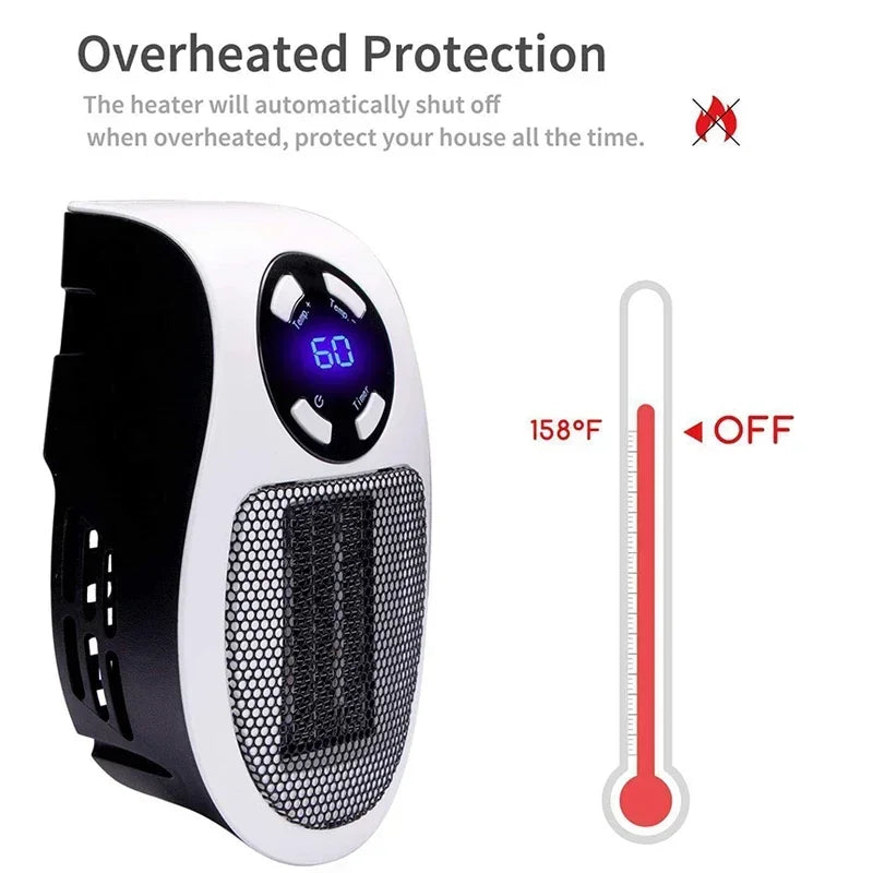 350W Portable Wall Mounted Heater with Remote Control