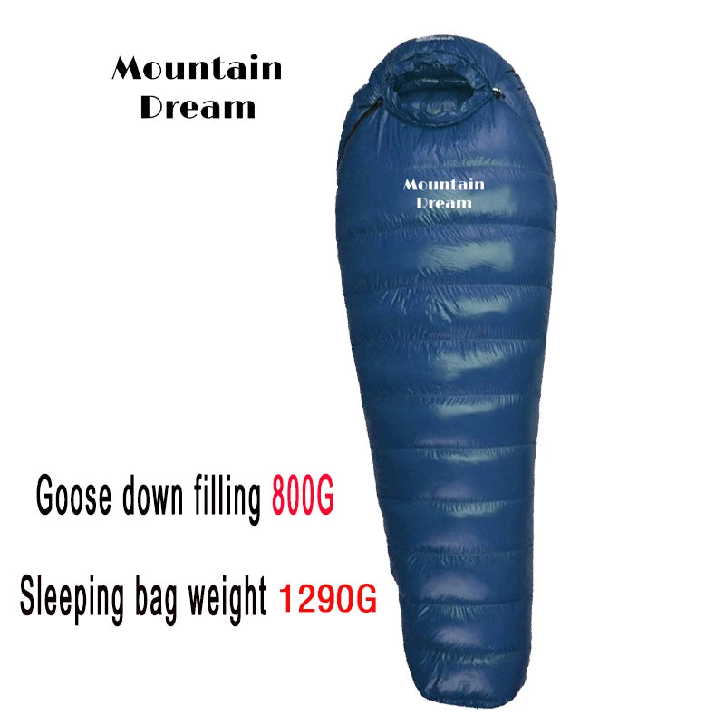 Adult Winter down Sleeping Bag Mummy Style Warm White Goose down for Comfortable Temperature Scale -10℃~-20℃ Nylon Fabric