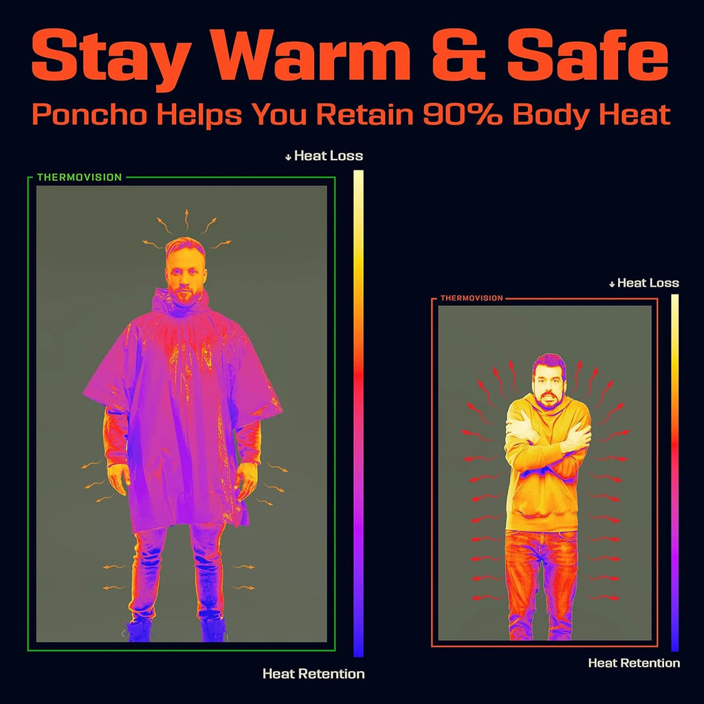Emergency Rain Poncho Thermal Blanket Poncho