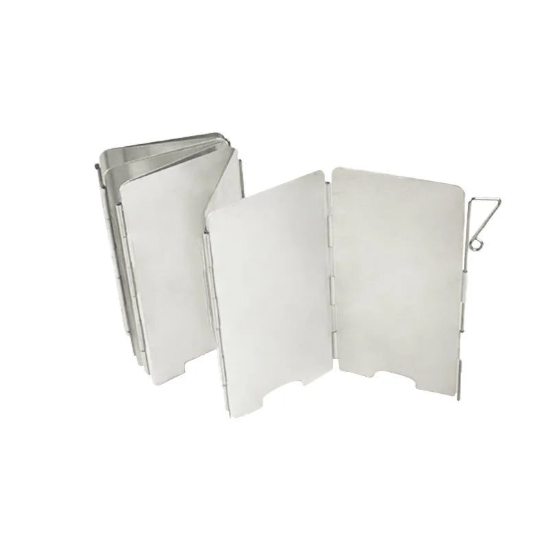Outdoor Stove Wind Shield Camping Windscreen 9 Plates Foldable Gas Cookers