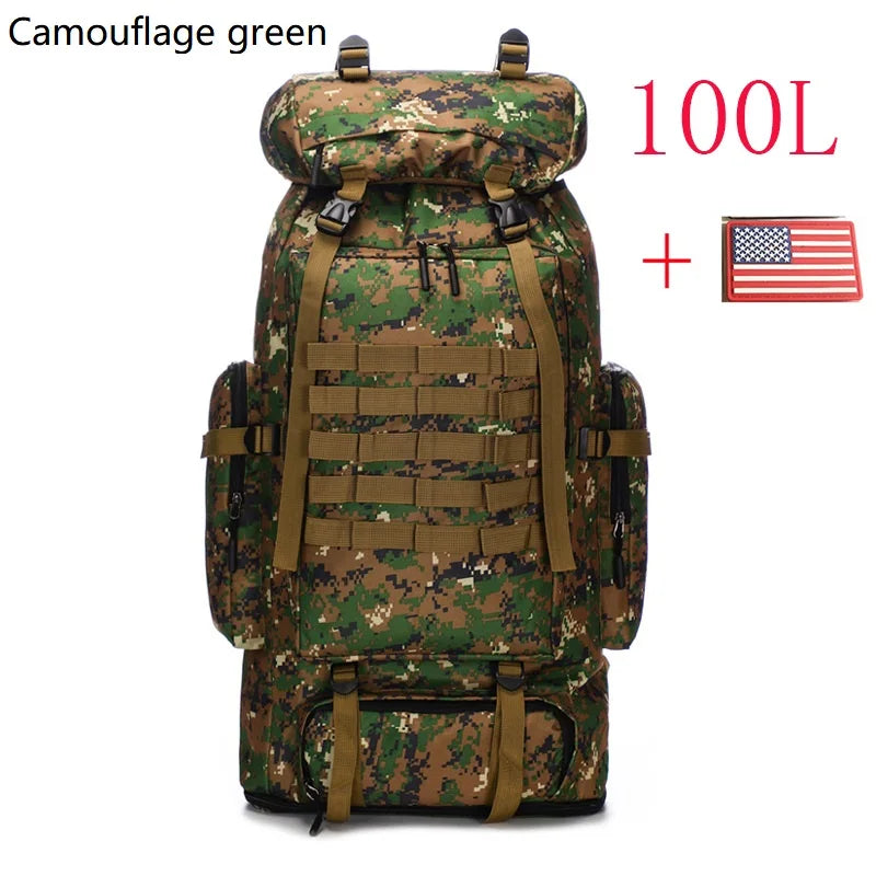 80L/100L  Mountaineering Bag Climb Bag Tactical Large Backpack Outdoors