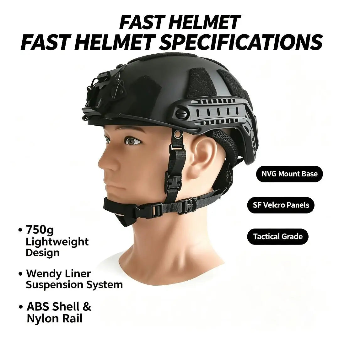 FAST SF Airsoft Helmet Tactical Lightweight ABS Wendy Suspension NVG for CS Paintball Outdoor Training Safety Protective Gear