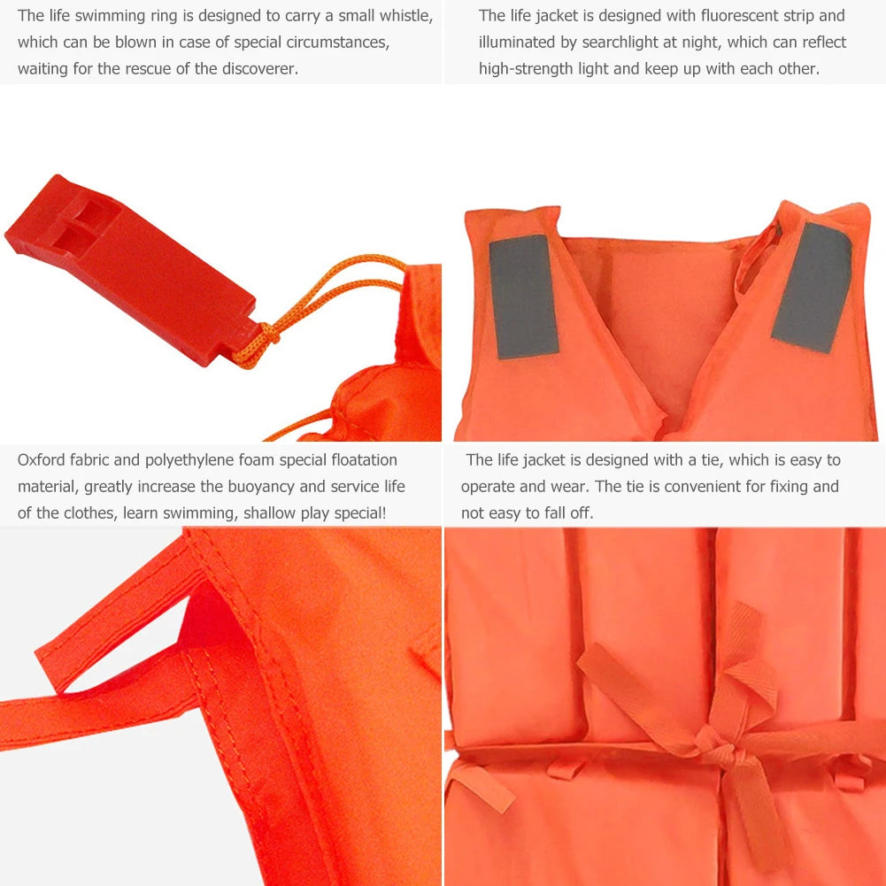 Adult Safety Vest Water Buoyancy Jacket with Whistle for Swimming Water Sports Life Jacket for Skiing And Driving