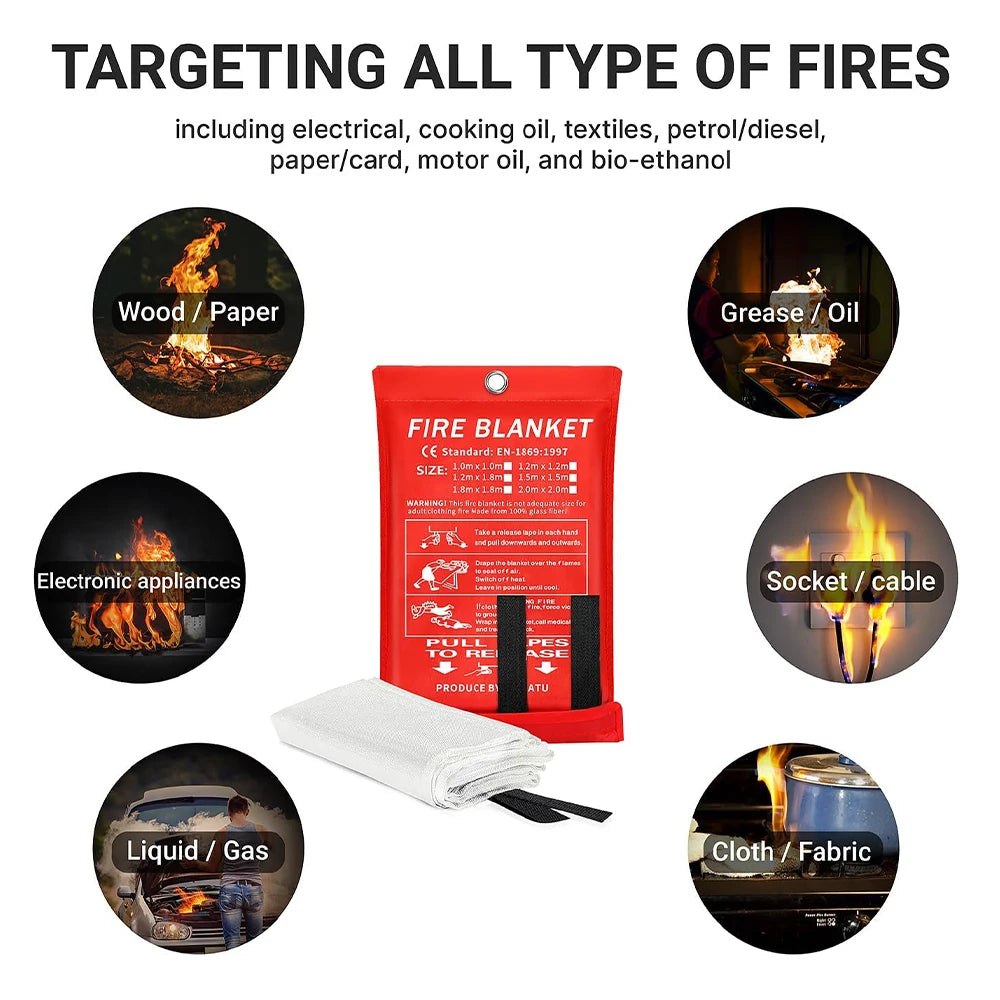 Fire Blanket Flame Retardant Set of 2