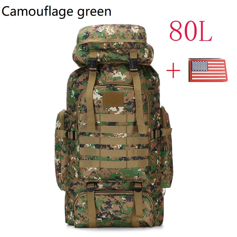 80L/100L  Mountaineering Bag Climb Bag Tactical Large Backpack Outdoors
