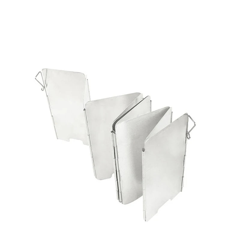 Outdoor Stove Wind Shield Camping Windscreen 9 Plates Foldable Gas Cookers