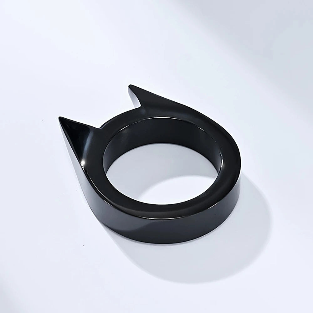 Creativity Fashion 316L Stainless Steel Cat Ears Ring for Men & Women