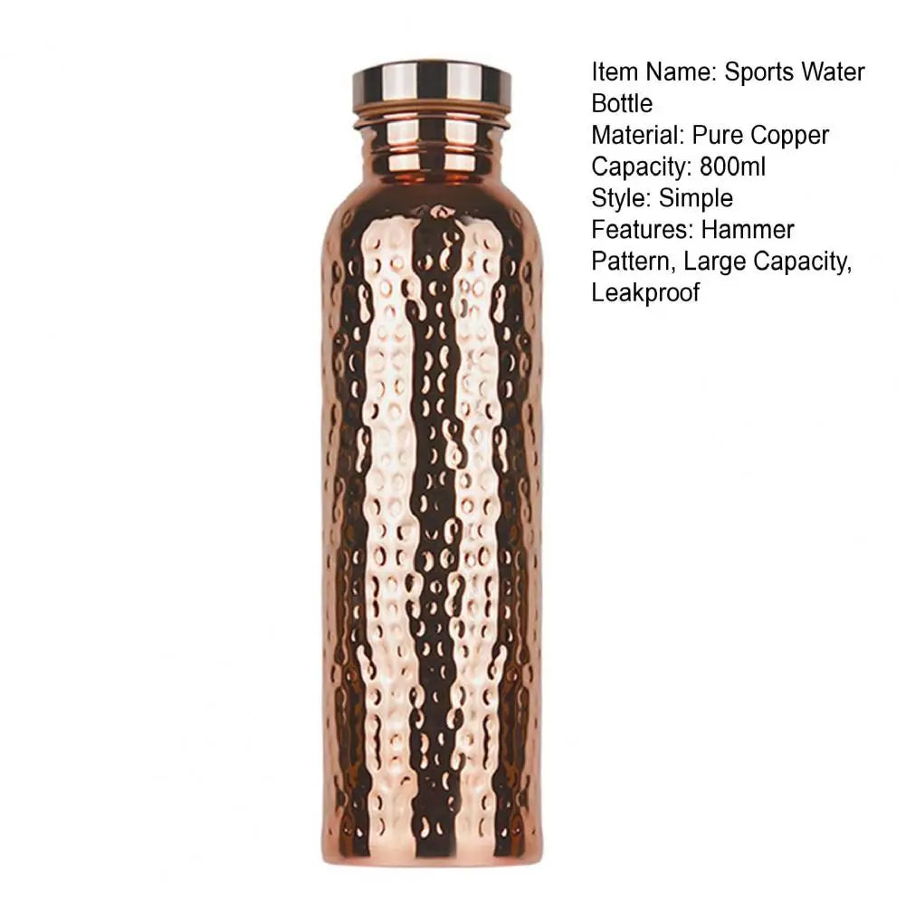 800ML Copper Drinking Bottle Hammer Pattern