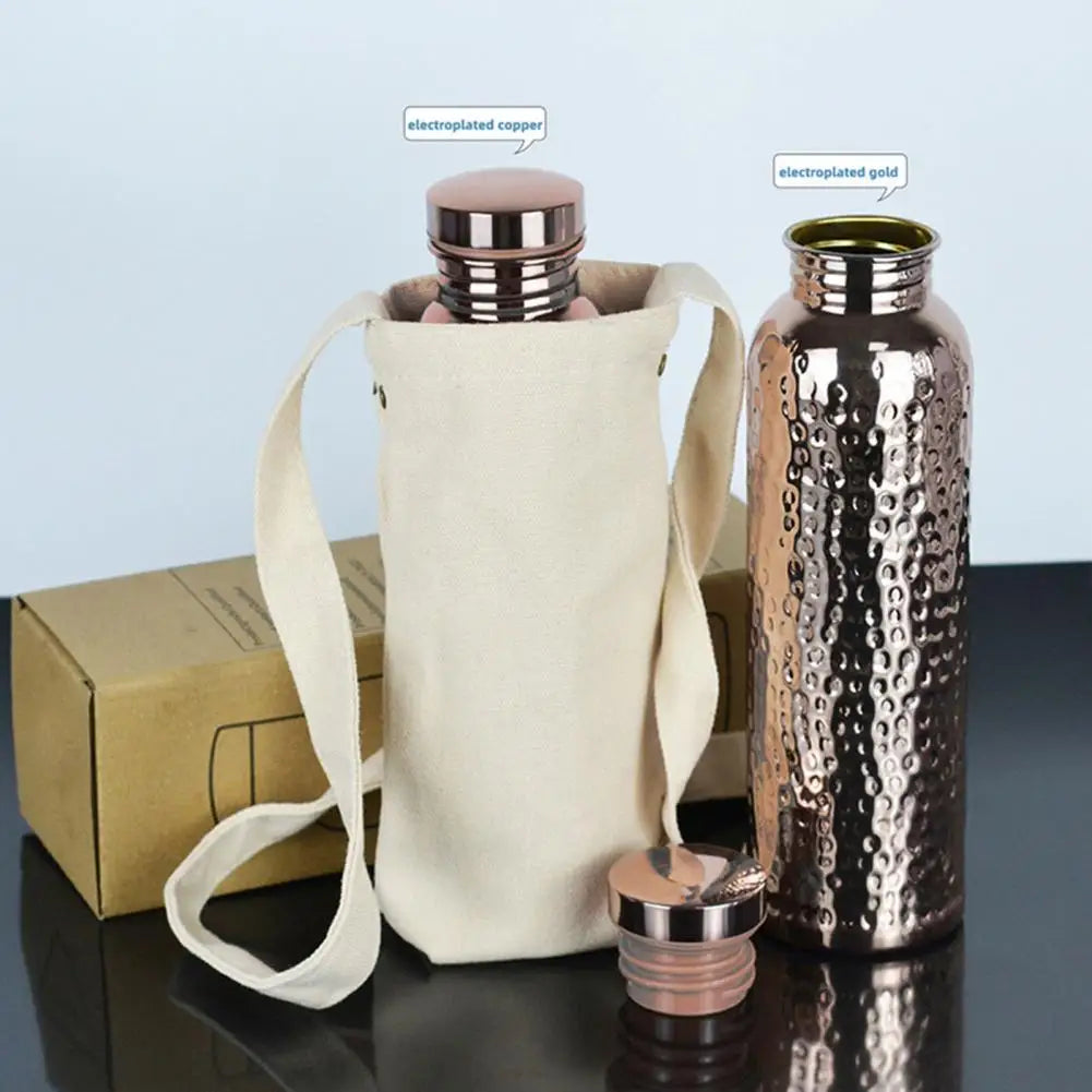 800ML Copper Drinking Bottle Hammer Pattern