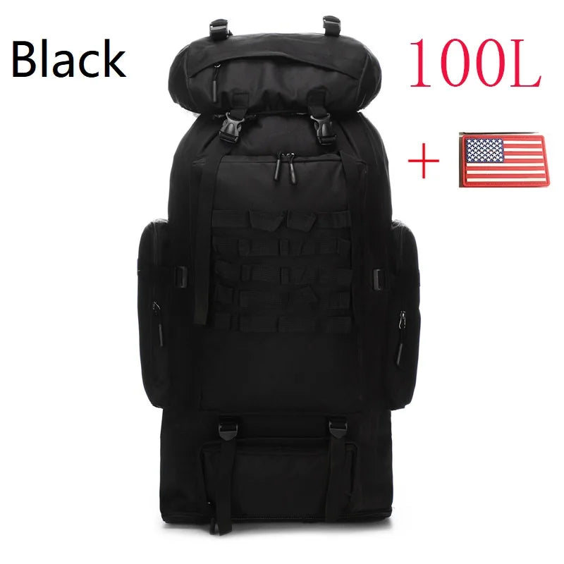 80L/100L  Mountaineering Bag Climb Bag Tactical Large Backpack Outdoors