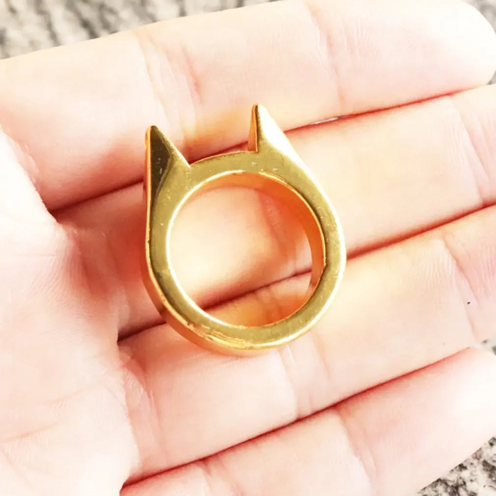 Rings Broken Window Cat's Ear Safety Survival Metal Defense Ring