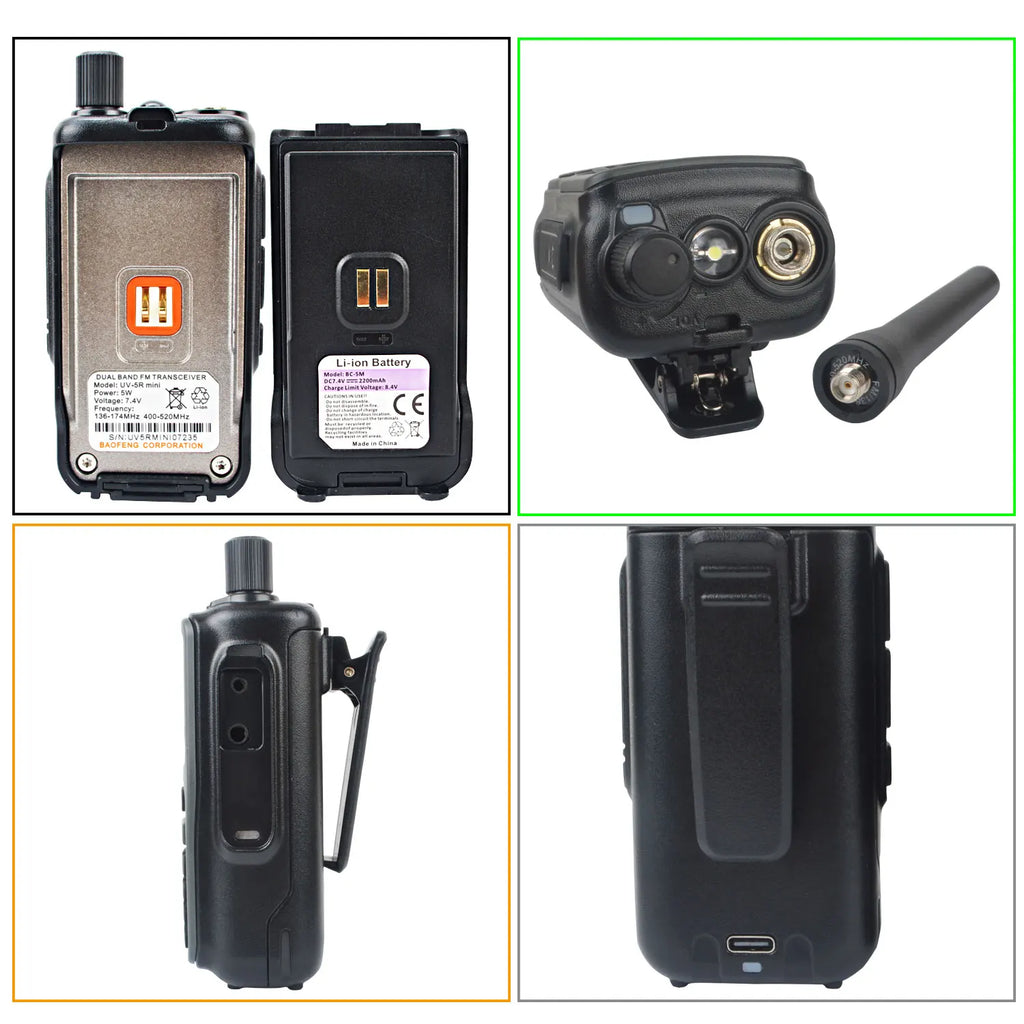 2PCS/Pack Baofeng UV-5R Mini Dual Band Dual PTT Walkie Talkie