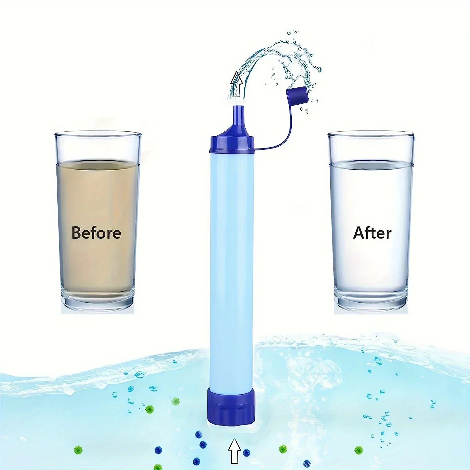 Portable Water Purifier Survival Straw - Clean Drinking Water Anywhere