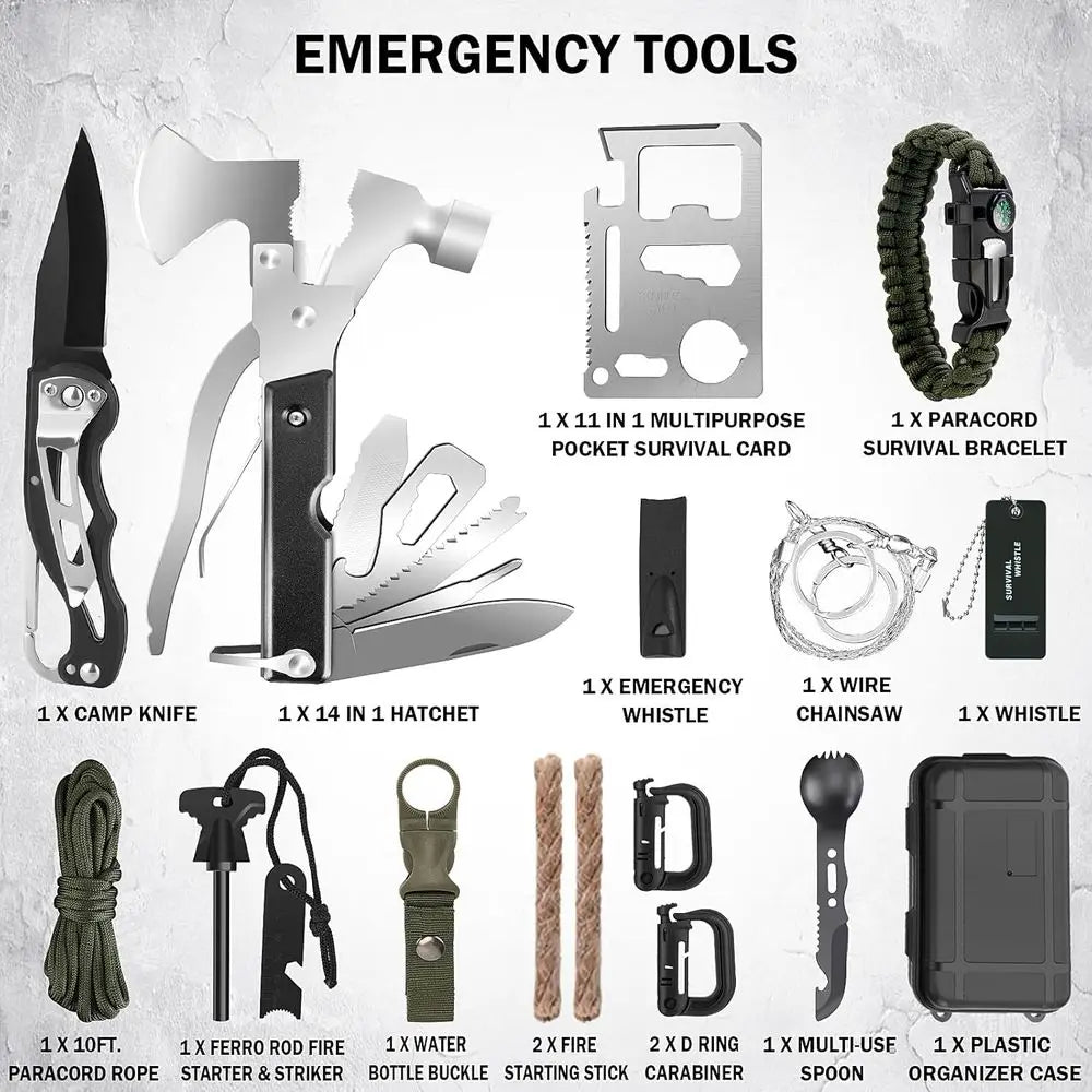 Ultimate 258-Piece Survival Kit: Water Filter, Tent, LED Lantern, First Aid, Backpack