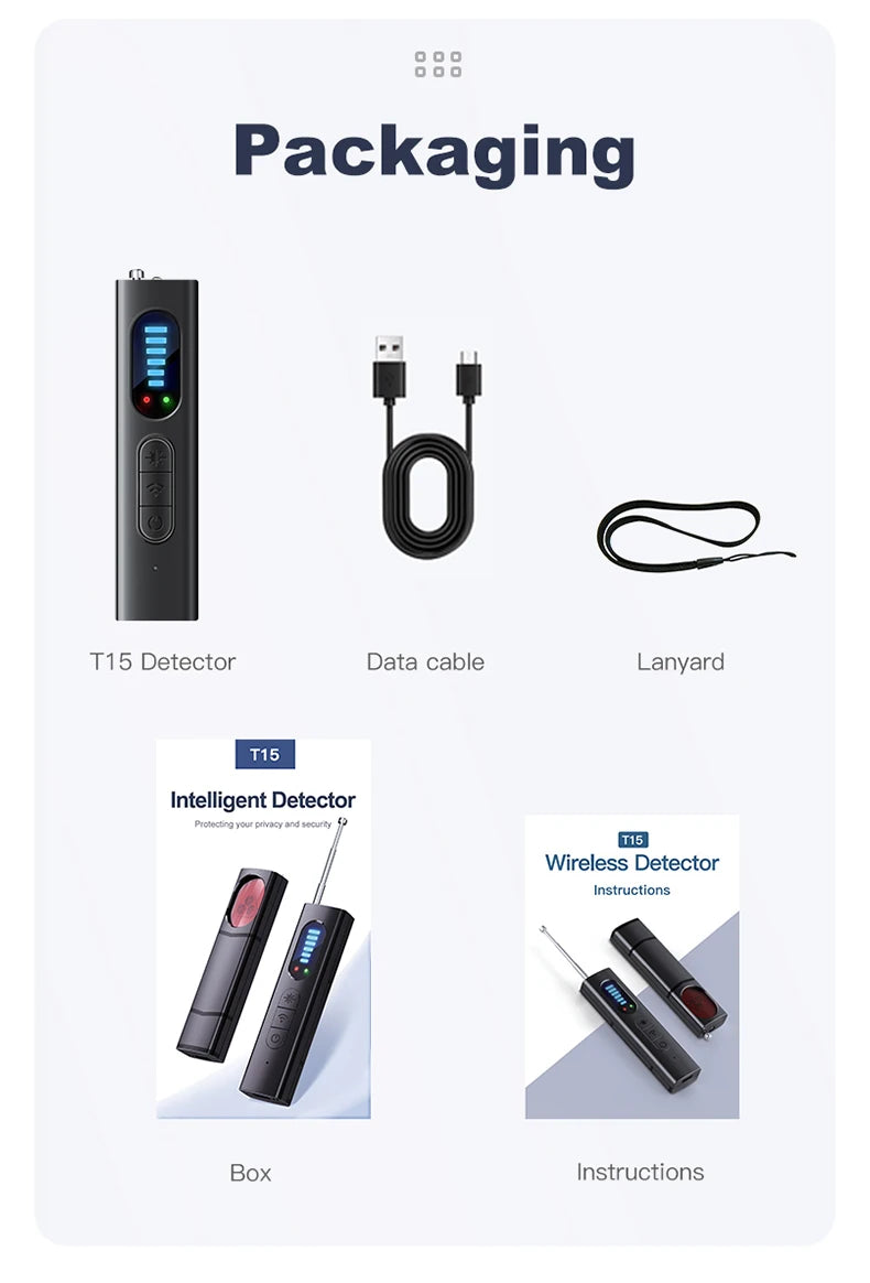 Anti-Spy Car GPS Tracker Hidden Camera Detector RF Wireless Signal Scanner Bug Detection Gadget for Security Protection