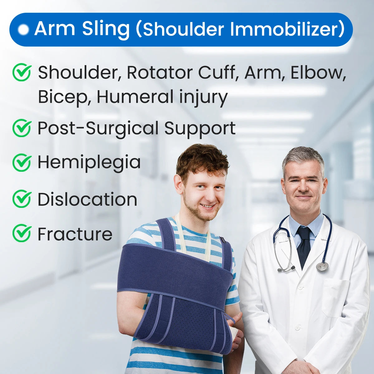 Arm Sling Immobilizer for Broken Bones