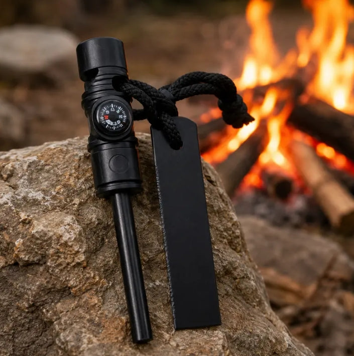 Waterproof Fire Starter Survival Tool with Compass
