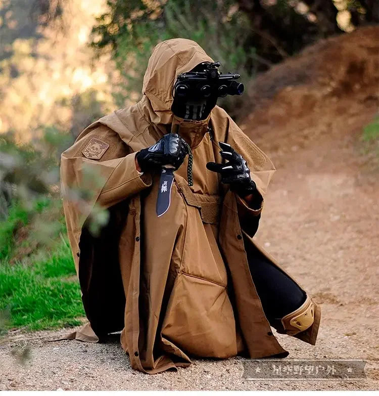 Outdoor Multi-function Tactical Poncho Cloak Camping Raincoat