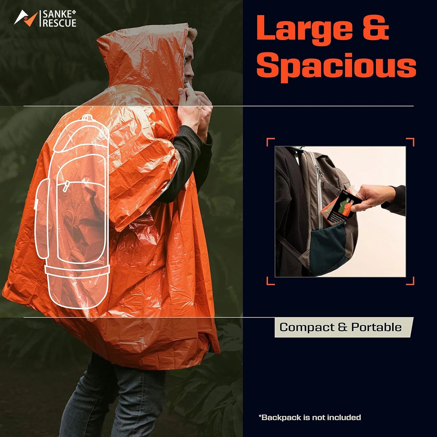 Emergency Rain Poncho Thermal Blanket Poncho