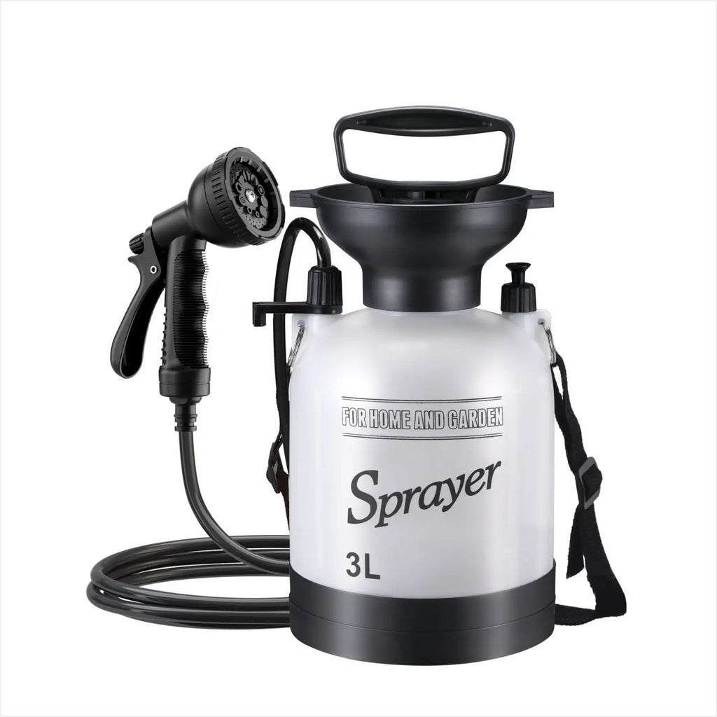 1PCS Portable Manual Camping Shower 3/5/8L Multi-functional Pump for Pet Bath Car Wash Outdoor Shower Tool with 3m Hose