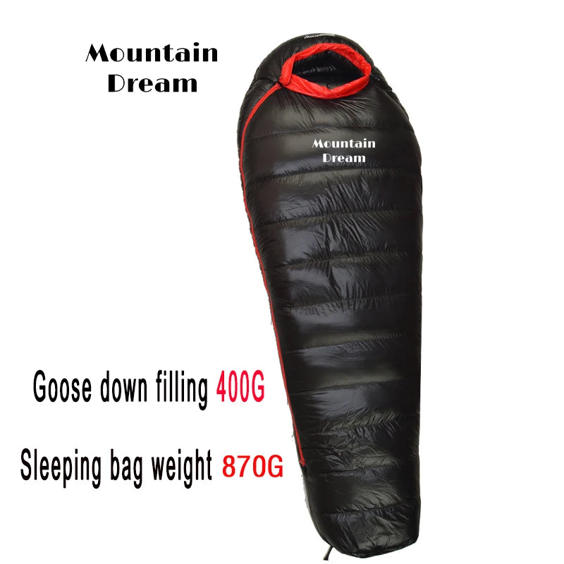 Adult Winter down Sleeping Bag Mummy Style Warm White Goose down for Comfortable Temperature Scale -10℃~-20℃ Nylon Fabric