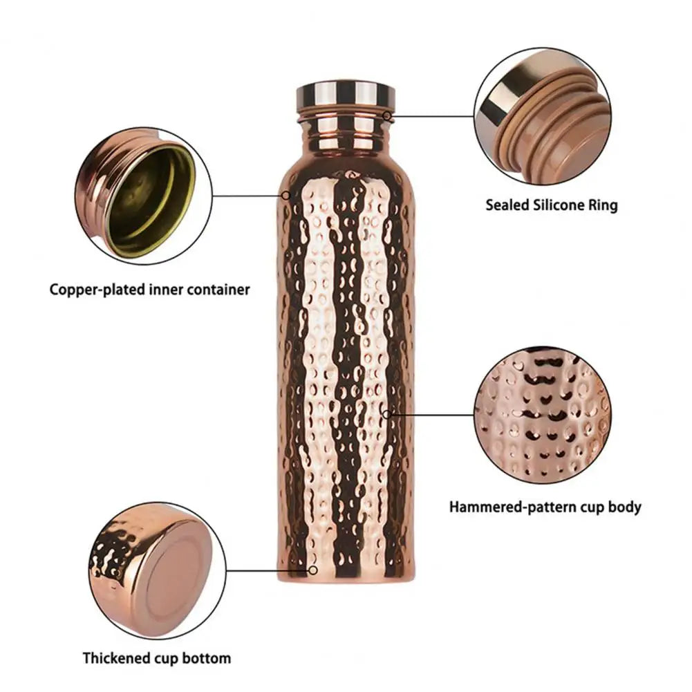 800ML Copper Drinking Bottle Hammer Pattern