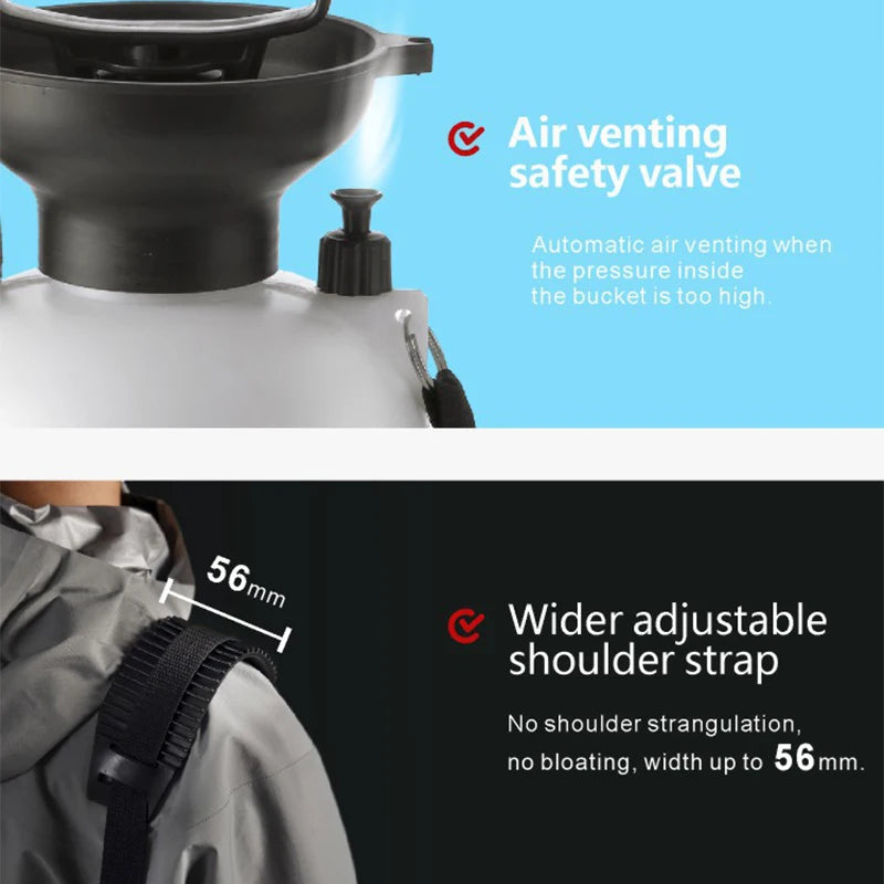 1PCS Portable Manual Camping Shower 3/5/8L Multi-functional Pump for Pet Bath Car Wash Outdoor Shower Tool with 3m Hose