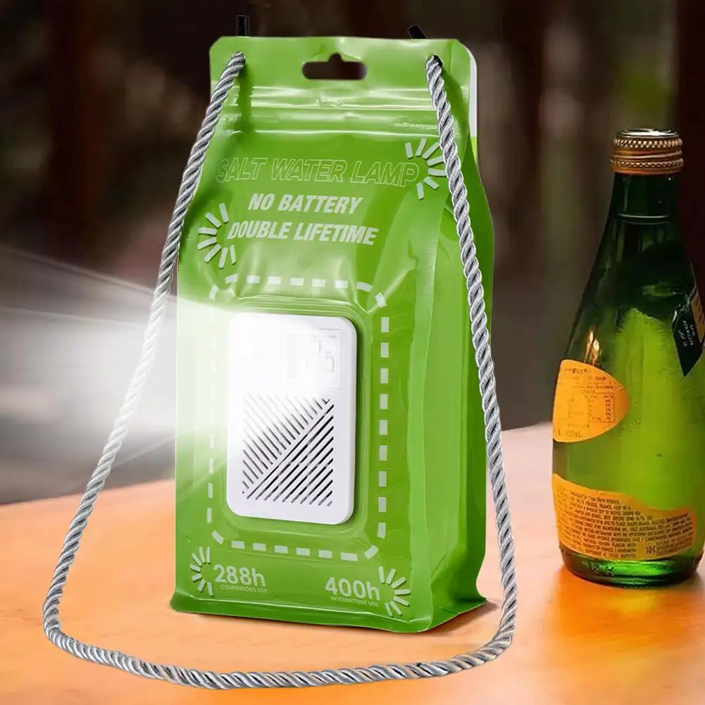 1/2pcs Salt Water Lamp No Batteries 2 Light Modes 400 Hours Water Lamp Light Bag Camping Essentials 3 LED 50 Lumen Reusable
